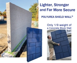 Product image, Only 1/9 weight of a concret block wall