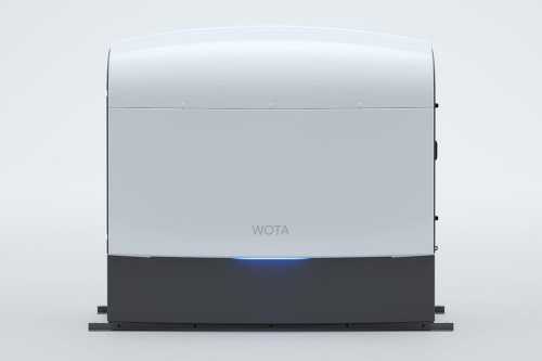 家庭用水循環システム「WOTA Unit」。お風呂やキッチン、洗濯機、トイレなどから出る生活排水の最大97％を安全な水に再生し、再び使えるようにする。