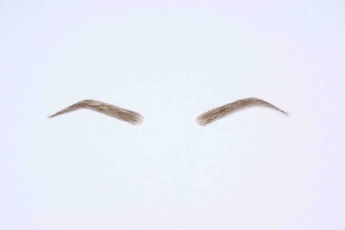 同社の代表的な商品である「つけまゆげ」。職人による人毛の手植えによって、自然な眉のラインを実現している。