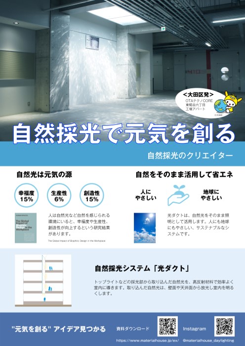 同社の技術を紹介しているツール。人は自然光など自然を感じられる環境にいると、幸福度や生産性、創造性が向上するというデータも紹介している。