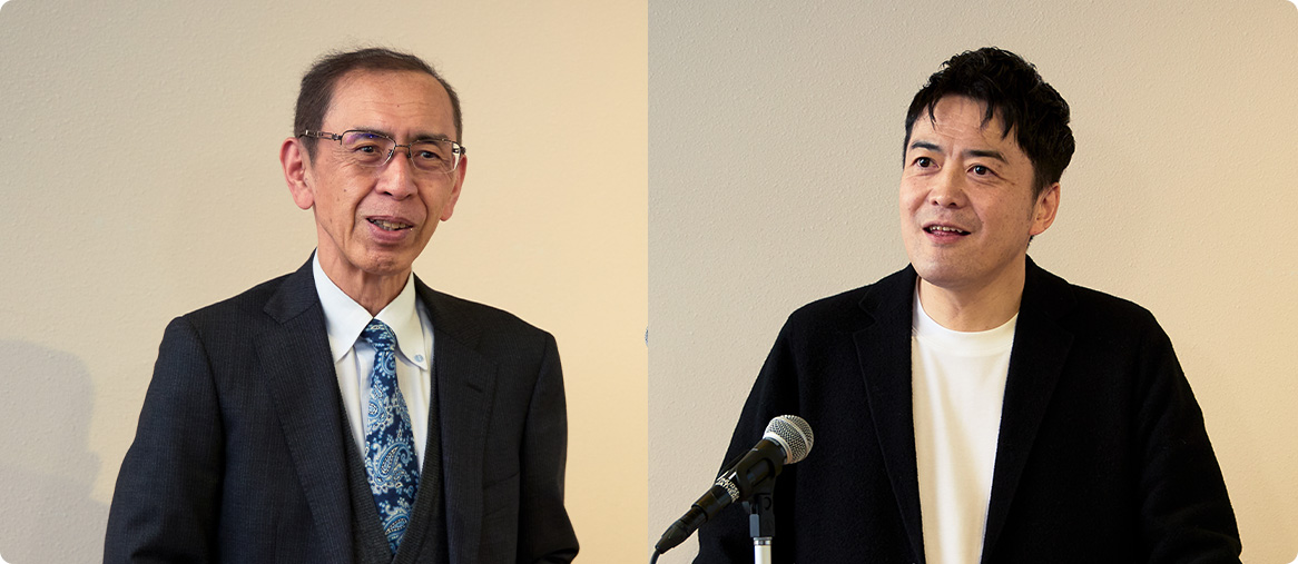 （左）東京都知的財産総合センター所長 山下義昭氏 （右）シクロ・ハイジア代表取締役CEO、「スタートアップ知的財産支援事業」事業統括コーディネーター 小林誠氏