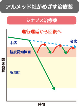 軽度認知障害をSyncheck™ （研究用試薬）で早期に診断して、ドレブリン減少を回復させることによりシナプス構造を正常化して記憶力低下を治療する