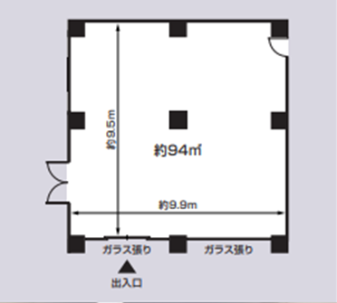 (1)レイアウト 縦約9.5m 横約9.9m(約94平方メートル)