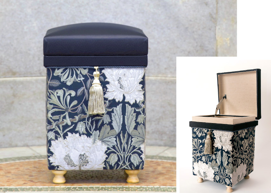 茶箱スツール「ハニーサックル&チューリップ」