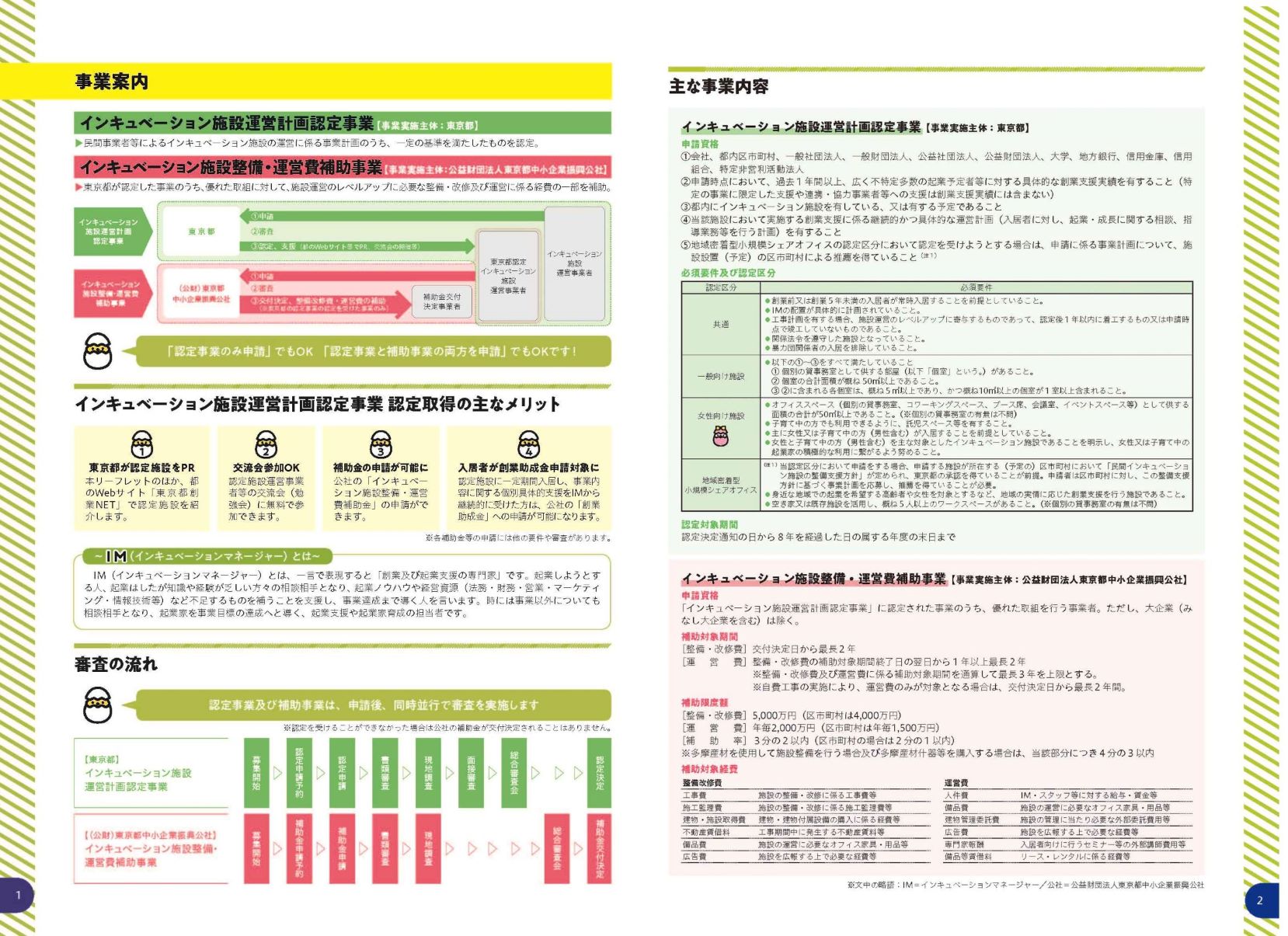 インキュベーション施設整備・運営費補助事業