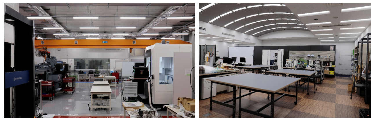 屋内, テーブル,機械が並ぶ施設の画像