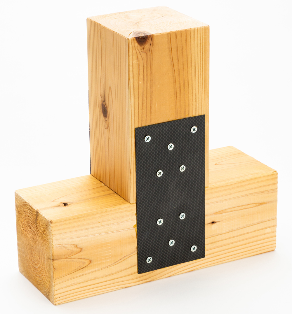 炭素繊維製木造建物用柱脚部耐震補強部材「AIプレート」